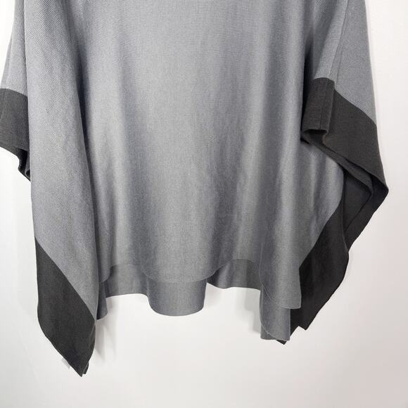 Ann Taylor XS/ S Gray Two Tone Poncho Sweater Oversized Cowl Neck Cozy Warm - Picture 7 of 10